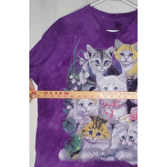The Mountain Vtg Tshirt XL Purple Cats Graphic Kittens Kitties Cat-Lady Y2K 2000 - Picture 6 of 7